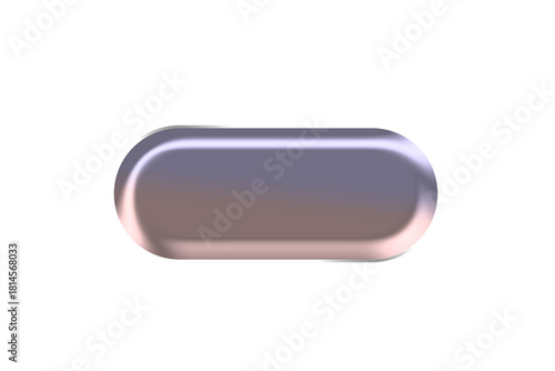 Shiny transparent oval button background Dark gradient color reflection on translucent pill shape isolated on checkerboard grid background