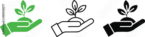 Plant in hand icon