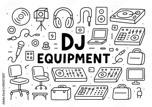 DJ Equipment Doodle
