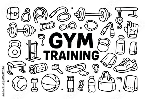 Gym Equipment Doodle
