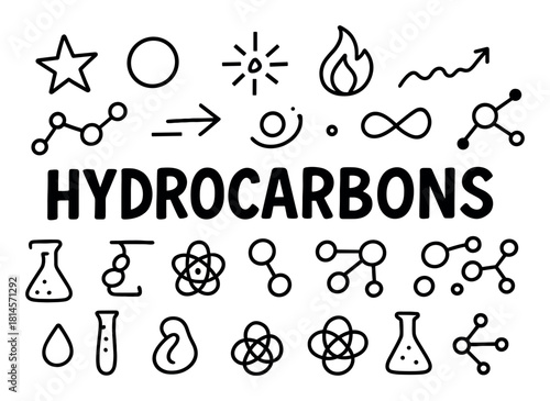 Hydrocarbon Icons Doodle