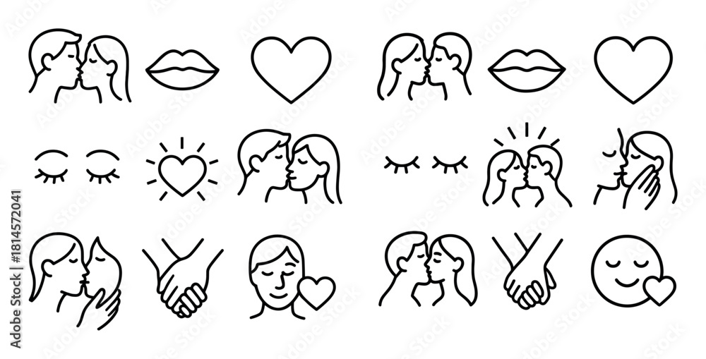 Fototapeta premium Minimalist Romantic Icons