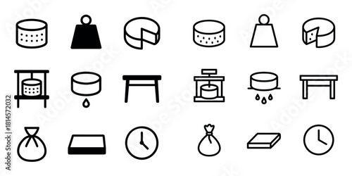 Cheesemaking Icon Set