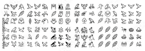 Minimalist bird icon collection