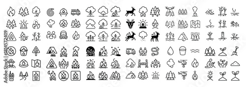 Outdoor adventure icons collection