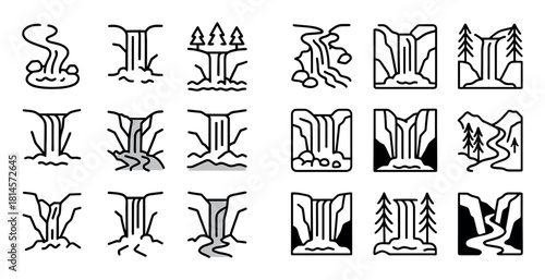 Minimalist Mountain Waterfalls