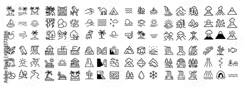 Variety of minimalist nature icons