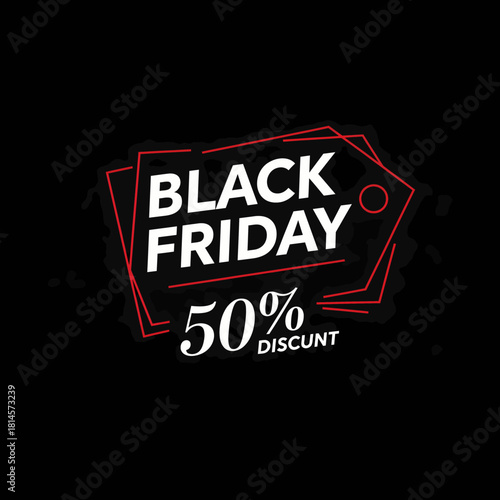 Black Friday promotional event with a significant fifty percent discount offer