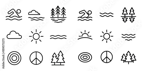 Minimalist Lake Icons
