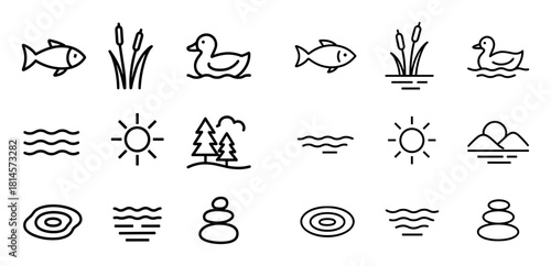 Lake Wildlife Icons