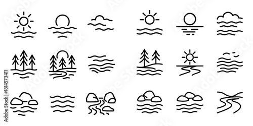 Minimalist River Icons