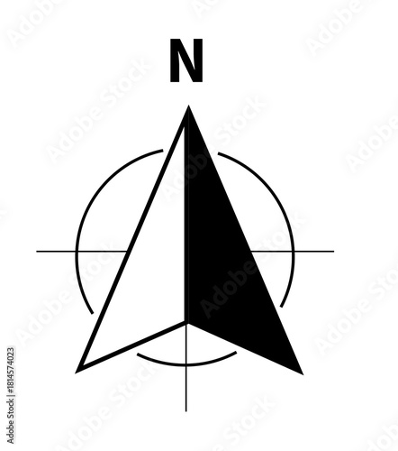 Fotografie North arrow symbol for Architecture - transparent bg