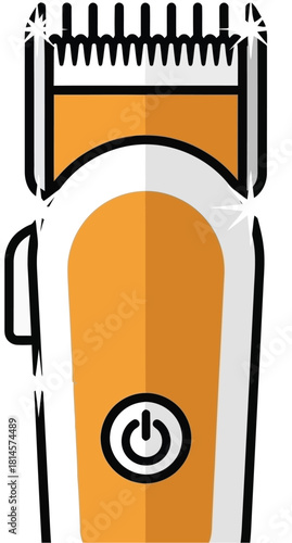 Electric hair clipper grooming tool for cutting and trimming hair vector illustration icons, silhouette 