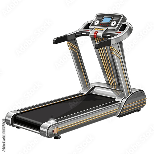 Modern Treadmill Vector Illustration for Gym and Fitness Workouts on Transparent Background