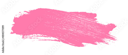 Hand drawn pink brush stroke isolated on transparent background. Single one pink paint brush stroke isolated on white background. Pink brush stroke on a transparent background. 