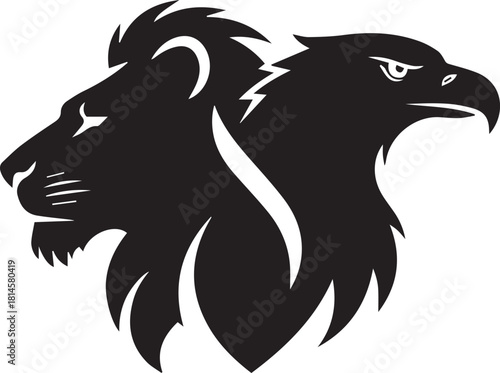 Powerful griffin lion eagle hybrid creature silhouette majestic symbol of strength and freedom