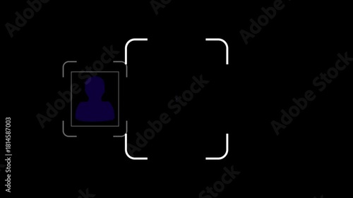 abstract user profile with a check mark icon animation. Determining the wrong and correct ID.