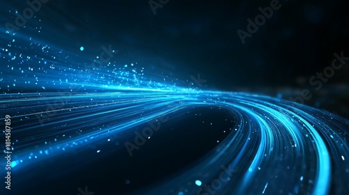 Dynamic vibrant blue light streaks creating a modern technology background for futuristic projects or innovative designs, adding a professional touch