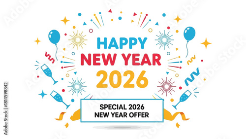 New Year 2026: Festive greeting celebrating the dawn of 2026, offering warm wishes and showcasing joyous designs.