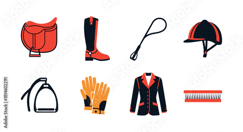 Equestrian essentials: flat style riding gear set for horseback enthusiasts