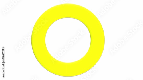 3d yellow full circle rotating