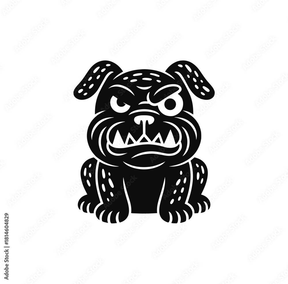 Fototapeta premium Adorable Black White Cartoon domestik animals mascotes dog cat cow bulldog korgi dino Vector Art 