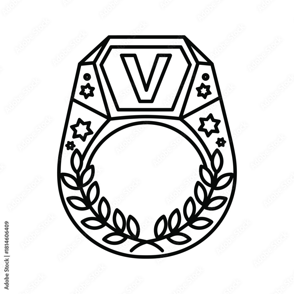 Obraz premium Victory ring with laurel wreath isolated on