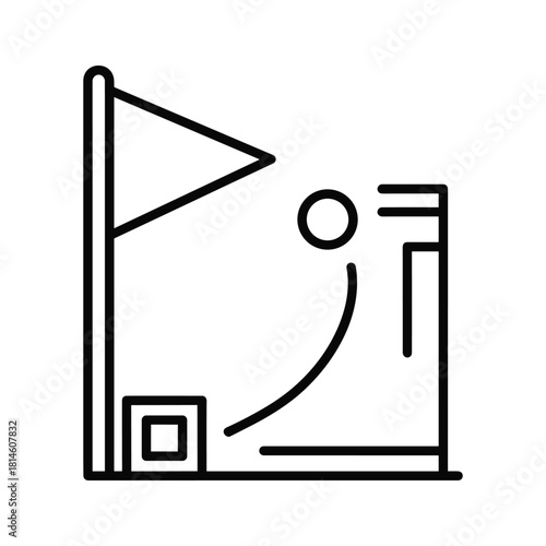 Corner kick in soccer isolated on