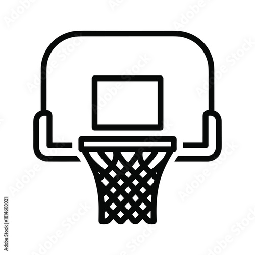 Basketball hoop with net isolated on