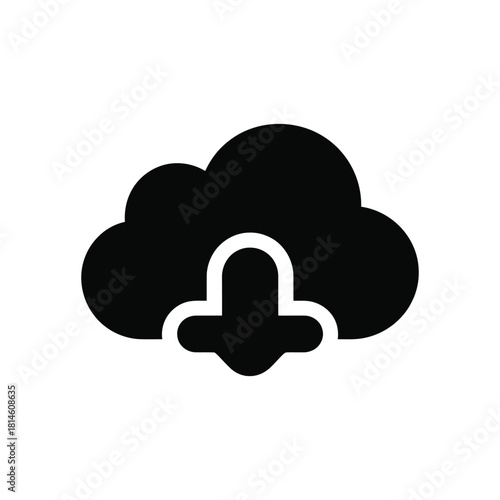 Black cloud with nose icon illustration for medical websites and presentations