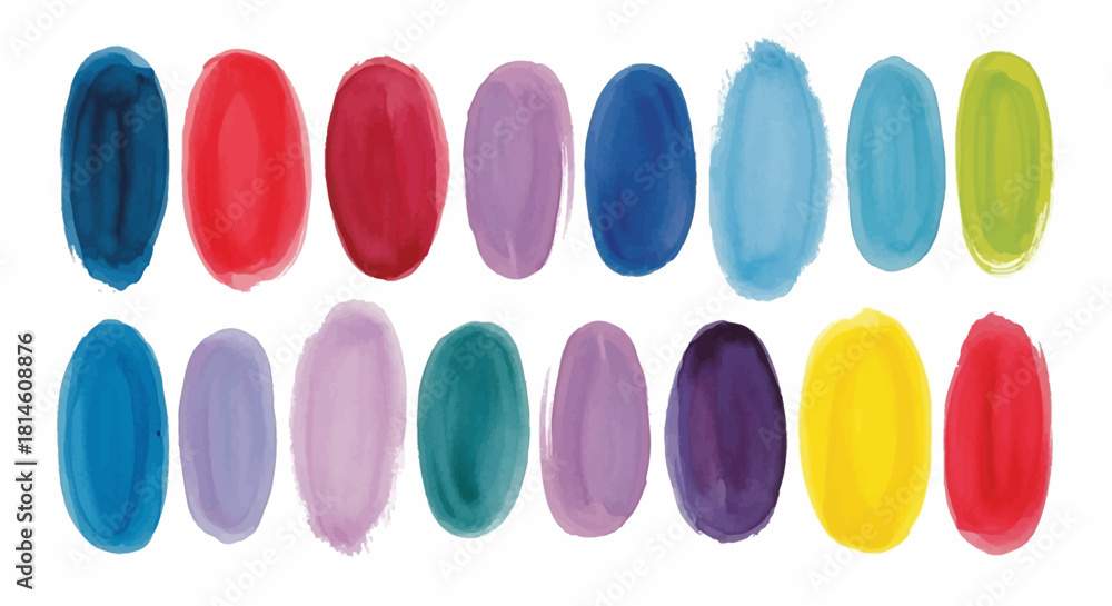 Fototapeta premium Vibrant watercolor swatches set the tone for creativity and inspiration in your next design project