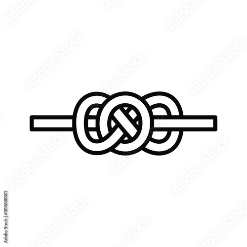 Outline icon of a surgical scalpel blade attached to a handle, isolated on