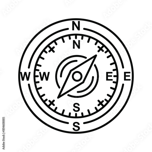 Line icon of bicycle handlebar with attached saddlebag or pannier bags, isolated on