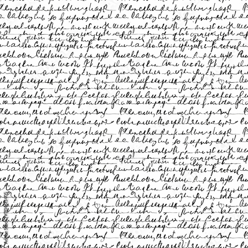 Elegant seamless pattern of old handwritten text perfect for vintage designs and sophisticated backgrounds