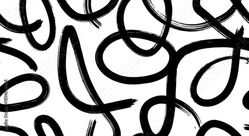 Dynamic abstract black brushstrokes create bold modern art background for eye catching designs and presentations