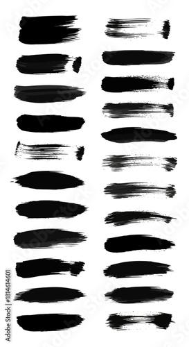 Bold black brushstrokes bring striking textures and modern design elements to your creative projects today