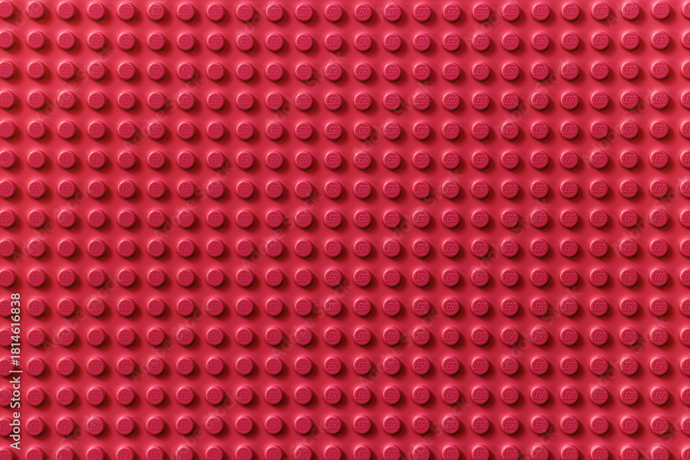 Obraz premium Lviv, Ukraine - January 4, 2025: Red background of the LEGO Classic baseplate