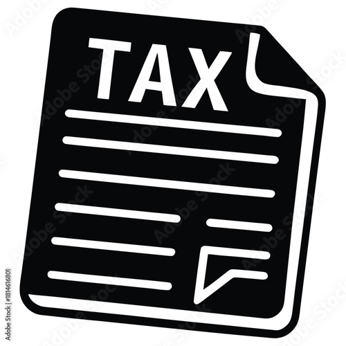 tax document icon on white background