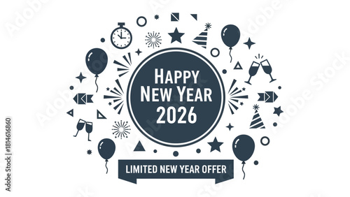 New Year's Celebration: a vibrant depiction of New Year's, with decorations and celebratory elements. this design showcases the excitement and joy associated with the beginning of a fresh year