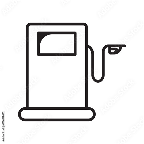 Fuel dispensers or gas pumps with hoses and nozzles attached represent motor vehicle refueling, transportation costs, energy consumption, and the concept of gas station services.
