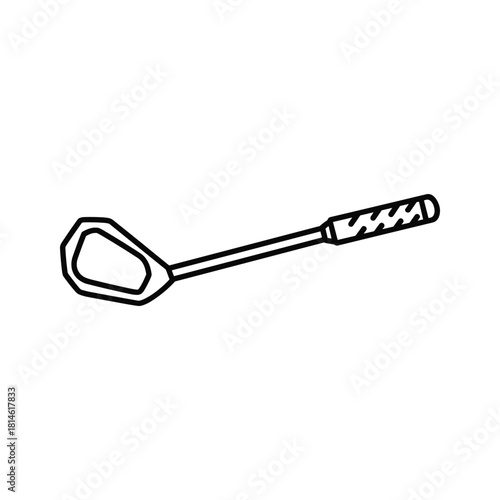 Lacrosse stick line art isolated on for sport equipment