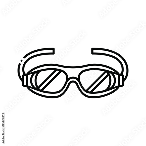 Swimming goggles isolated on for water sports and safety
