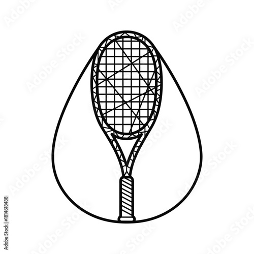 Tennis racket inside an egg shape isolated on for sport theme