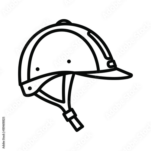 Equestrian helmet for horse riding isolated on