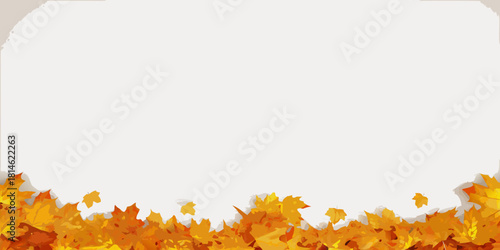 Autumn maple leaves border with empty space for text or image