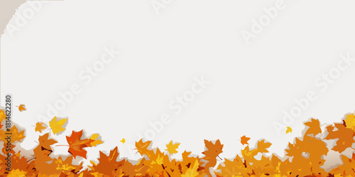 Autumn leaves border with copy space for text or design