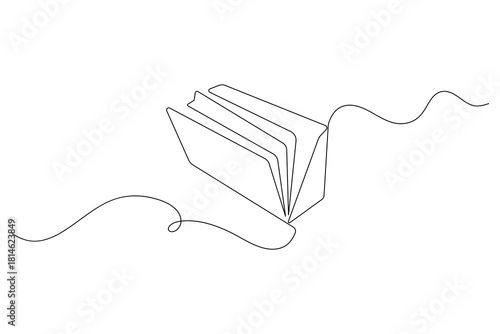 Minimalist file folder one line illustration abstract simple contour art