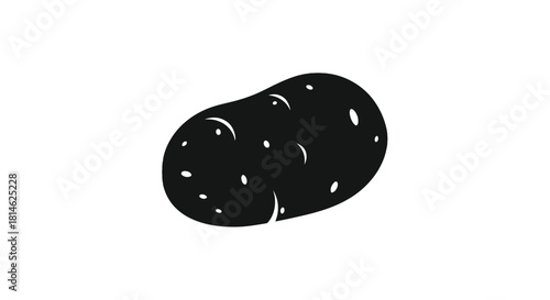 Black potato silhouette isolated on white background