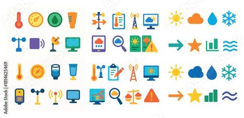 Colorful weather icons collection