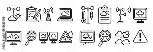Weather Station Doodle Icons